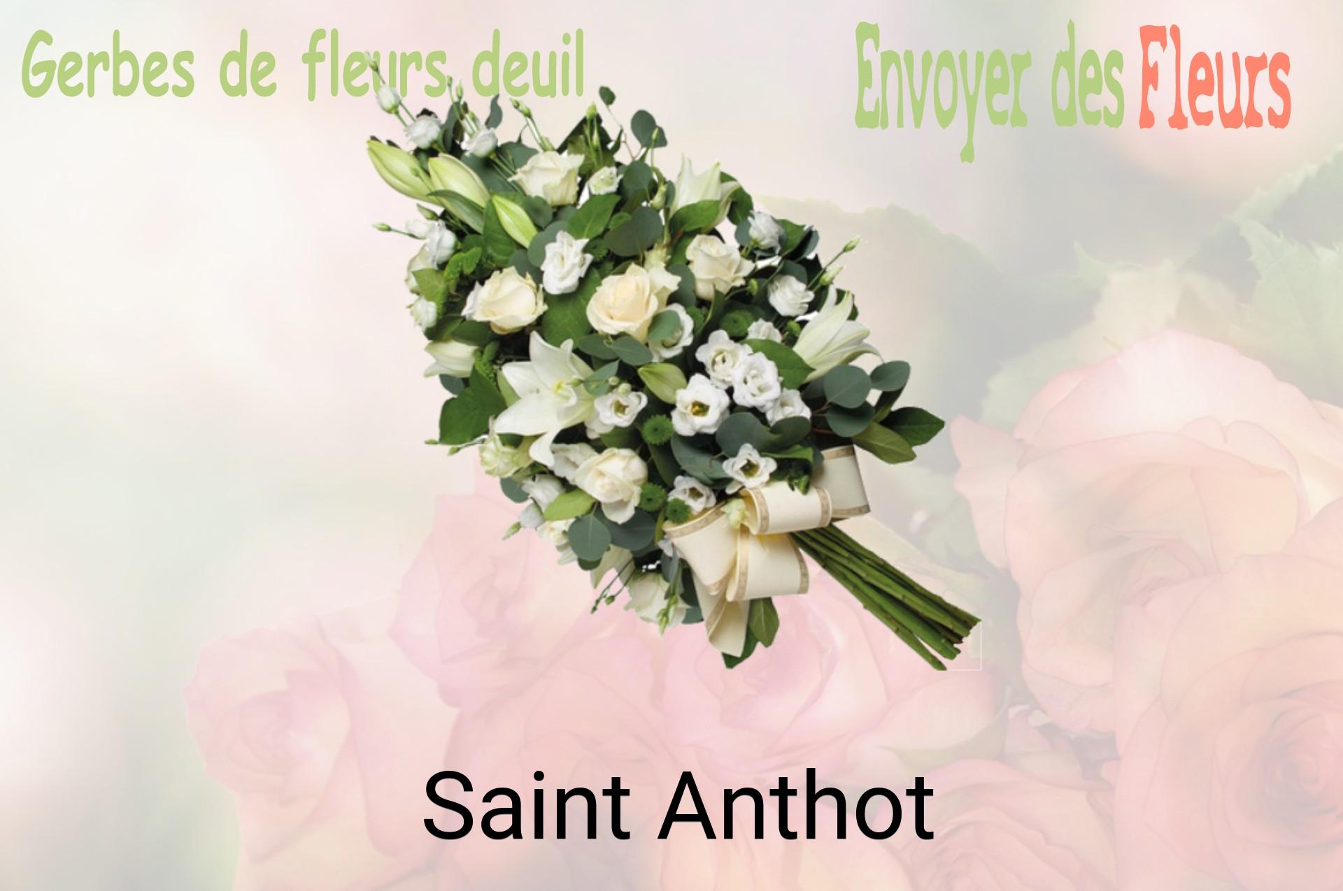 Gerbe de fleurs de deuil livrée à Saint-Anthot